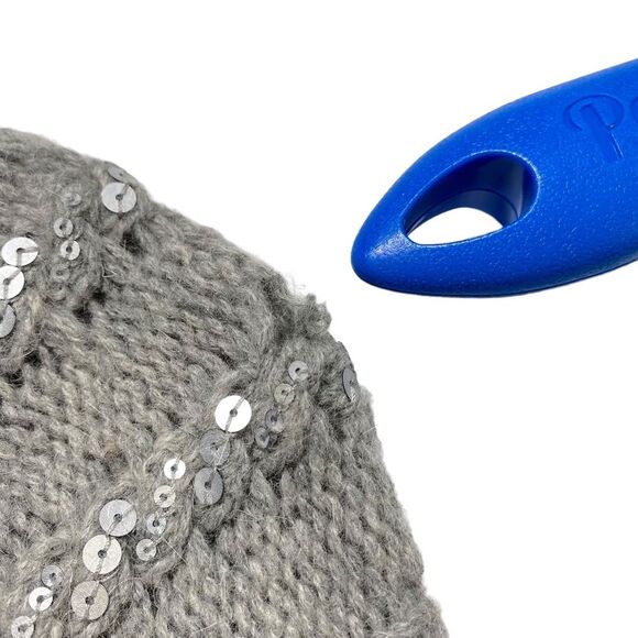 Coldwater Creek Wool Rabbit Hair Blend Cable Knit Embellished Cardigan FLAW Sz M - Picture 12 of 16